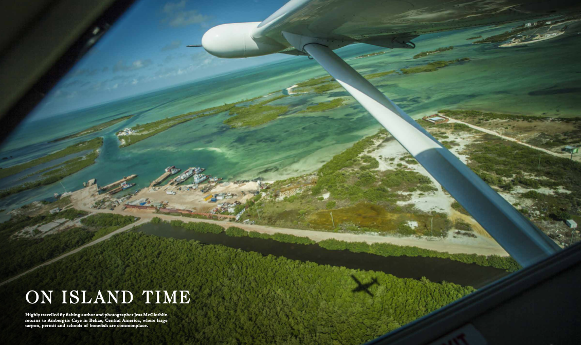 Image of tropical Belize from airplane window. Jess McGlothlin Media.