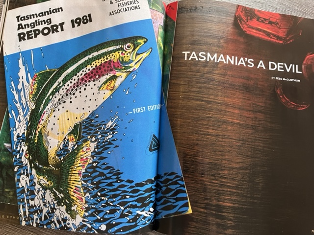 First two pages of a story about fly fishing Tasmania by Jess McGlothlin in Field Ethos Journal.